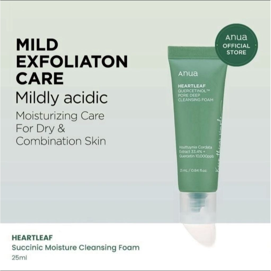 Anua Heartleaf Succinic Moisture Cleansing Foam (ขนาด 25ml)