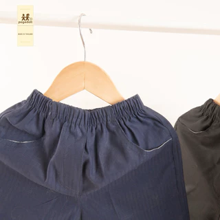 POGADOTT กางเกงขาสั้นเด็ก ทรง 3 ส่วน สีซอฟต์โทน แมทช์ง่าย เอวยืด ผ้าคอตตอน Twill (2-14 ปี)