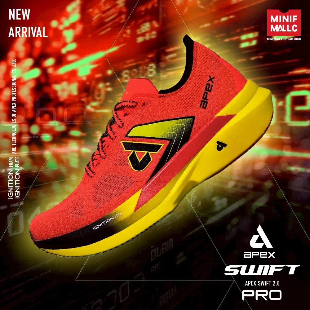 รองเท้าวิ่ง Apex SWIFT 2.0 PRO รองเท้า Running อัปเปอร์ Aura Mesh สวมใส่สบาย ทนทานและระบายอากาศได้ดี