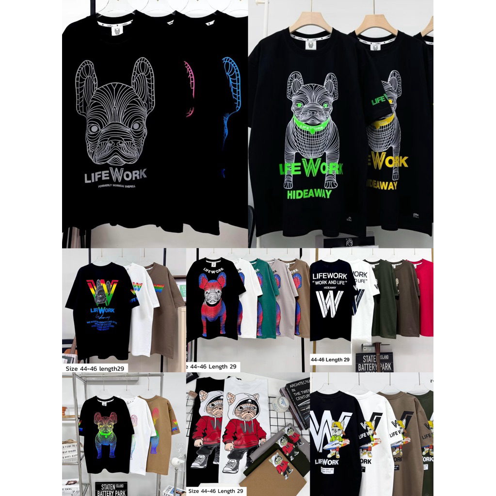 •เสื้อยืดOversize รวมแบรนด์Fอก44-46
