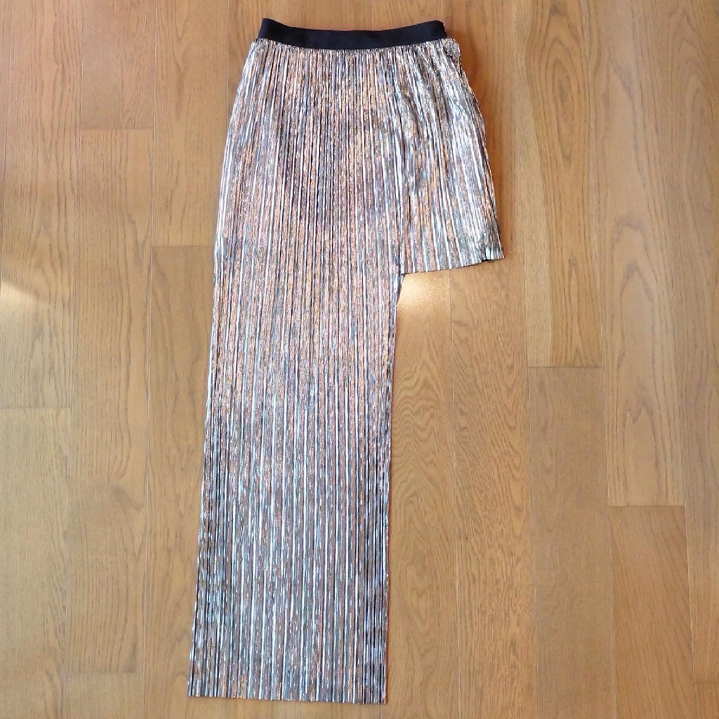 MILIN - กระโปรงยาวสีเงิน US2