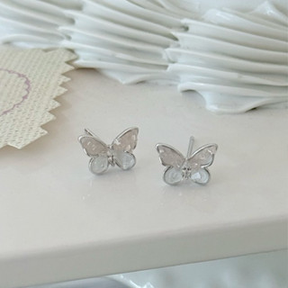 Suwann.na [ราคาต่อคู่] ต่างหู ต่างหูเงินแท้ ต่างหูผีเสื้อคริ…