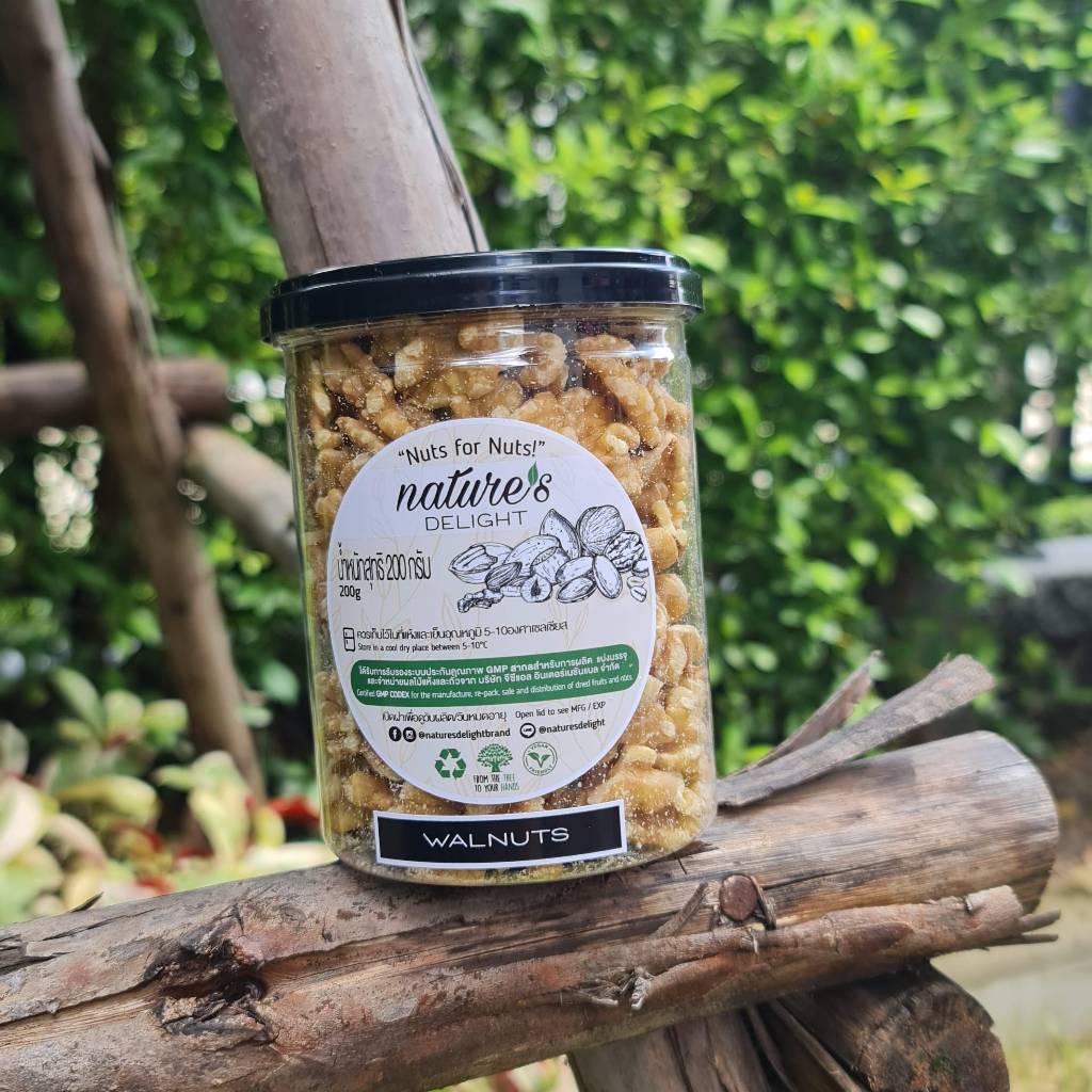 Nature's Delight Raw Walnuts 200g / วอลนัท 200 กรัม (ไม่อบ)ตราเนเจอร์ส ดีไลท์