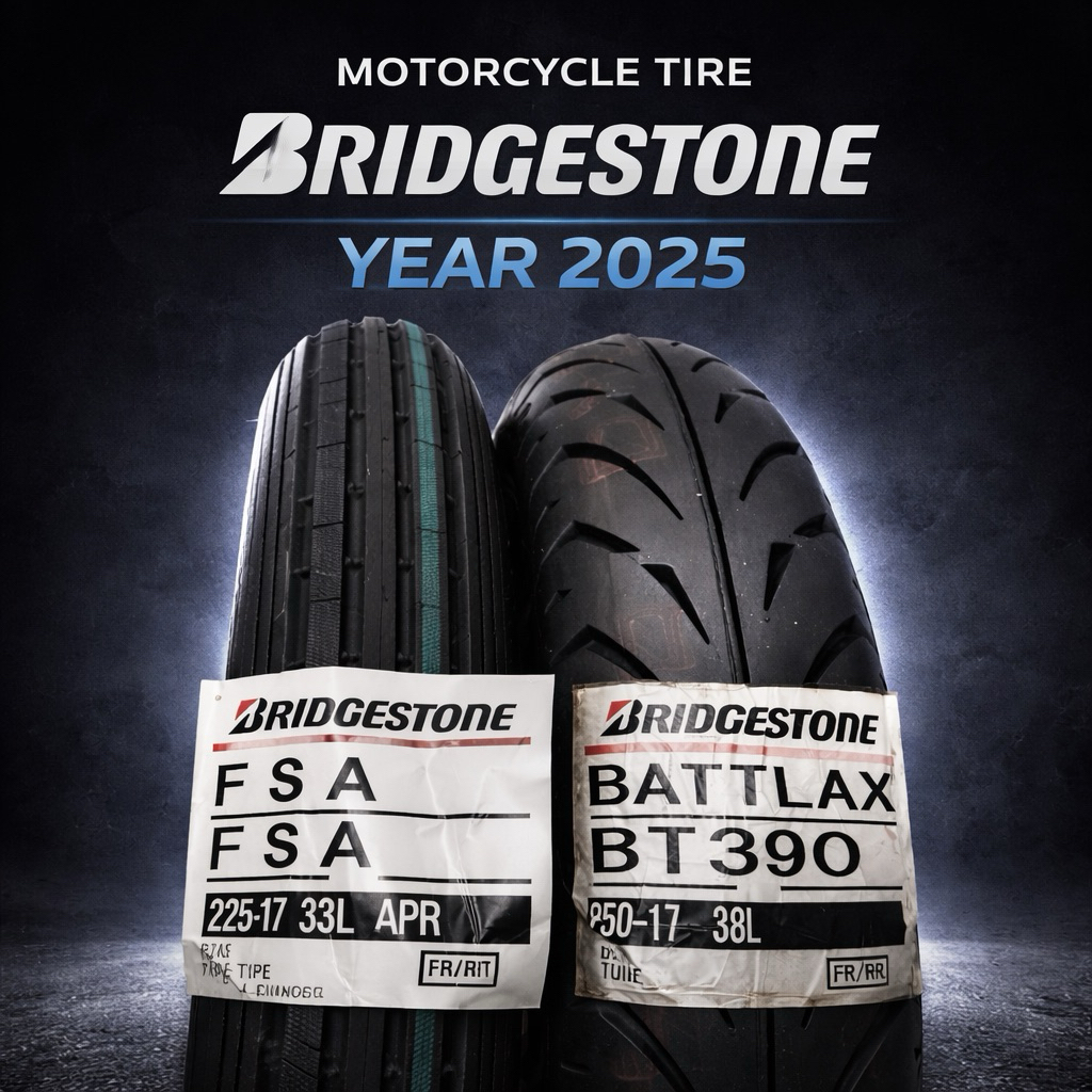ยาง BRIDGETONE (ยางปี25) หน้าลายตรง 225-17 หลังลายBATTLAX BT390 250-17 & 250-18