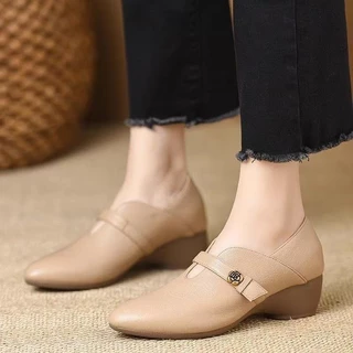 รองเท้าแตะหัวแหลมผู้หญิง สไตล์ฝรั่งเศส ส้นสูง. สวมใส่สบาย BR570
