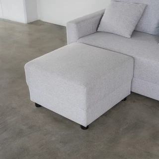 DECOS โซฟาผ้า 2 ที่นั่ง พร้อมสตูล รุ่น COLIN สีเทาอ่อน |ZWF|