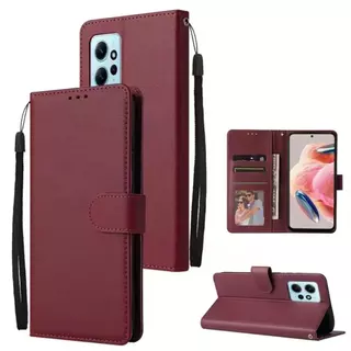 เคสแบบพับได้สำหรับ Xiaomi Redmi Note12 4G 5G Note12Pro เคสกระเป๋าหนัง ใส่บัตร ป้องกันโทรศัพท์ แม่เหล็กล็อค แถมสาย