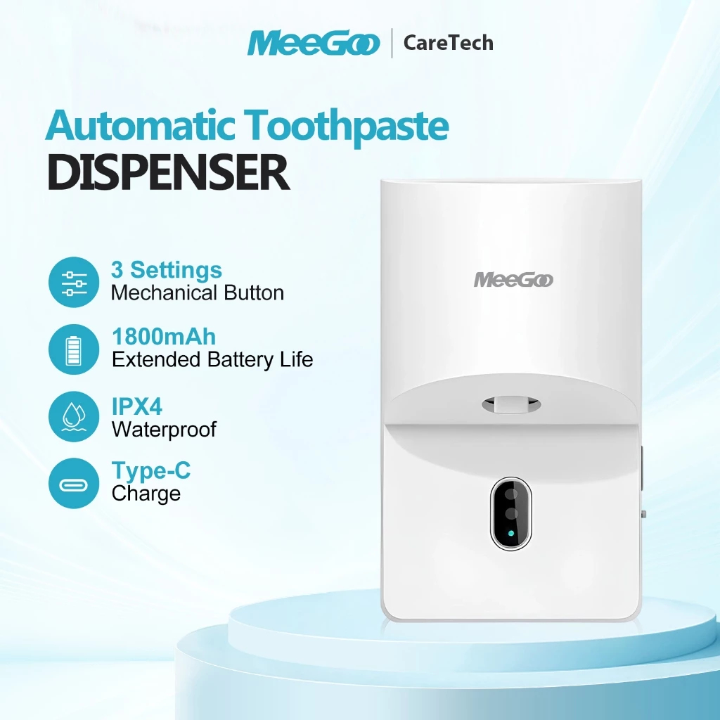 MeeGoo Automatic Toothpaste Dispenser เครื่องบีบยาสีฟันอัตโนมัติ ชาร์จ Type-C 1800mAh ติดผนัง