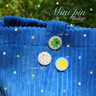 Mini pin badge เข็มกลัดจิ๋ว 3.2 cm สีสันสดใส น่ารัก💖🍀🐬 ติดกระเป๋า หมวก เสื้อผ้า⭐️