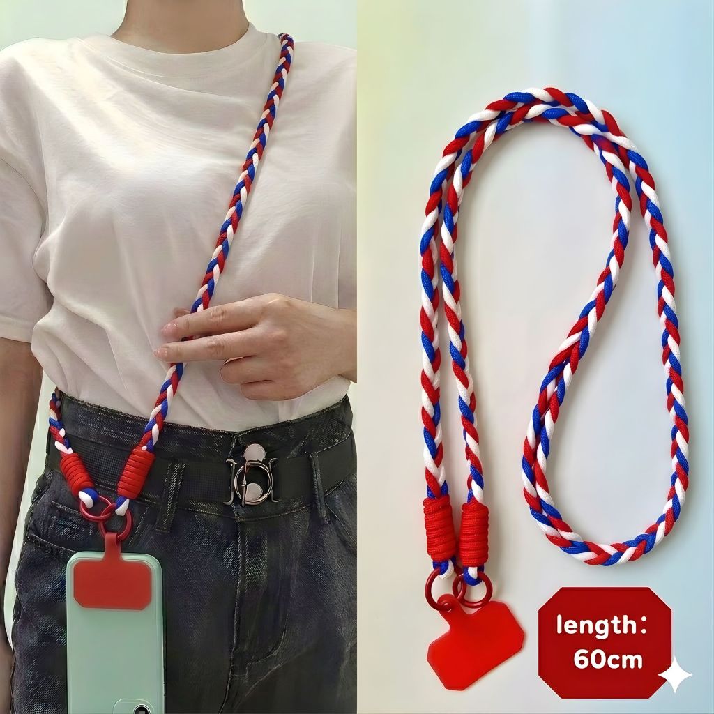 [Hot Item!] สายคล้องโทรศัพท์เชือกถัก แฟชั่นสไตล์เกาหลี สีสันสดใส คล้องคอ/สะพายข้างได้ ปรับลุคให้ดูดี!