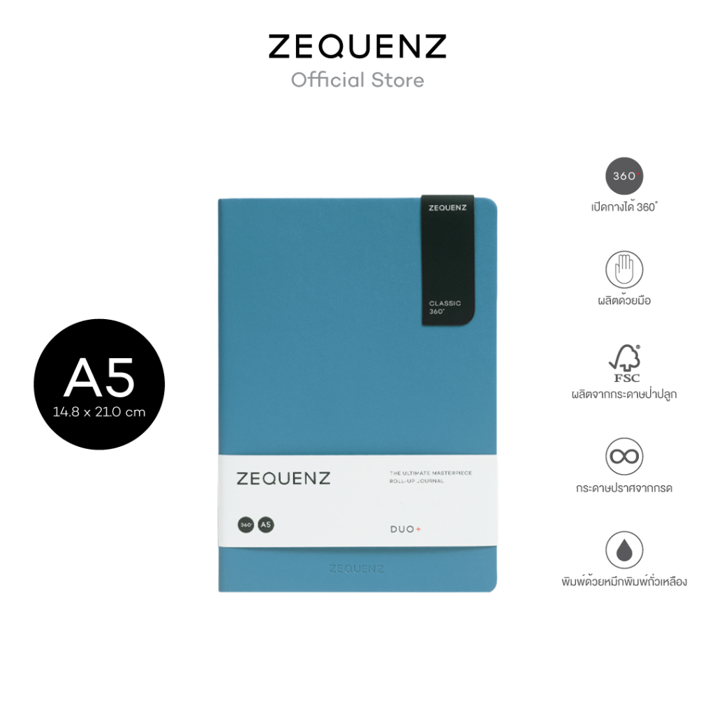 ZEQUENZ Duo+ Emerald Lagoon A5,B6,A6 - Ruled / Blank