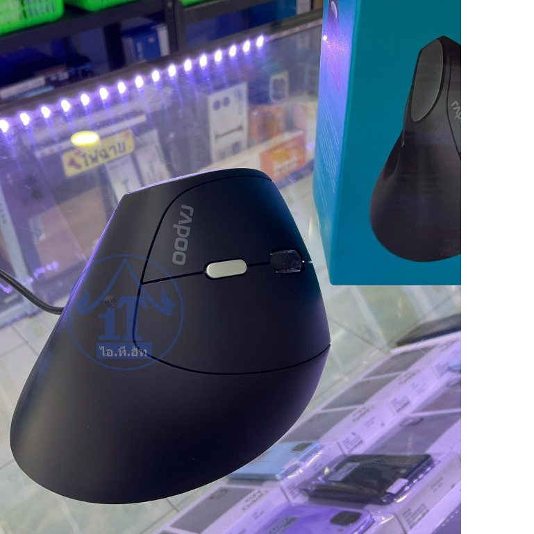 MOUSE RAPOO EV200 BLACK (SILENT) OPTICAL MOUSE (EV200-BK) เม้าส์เพื่อสุขภาพ เสียงคลิกเบา
