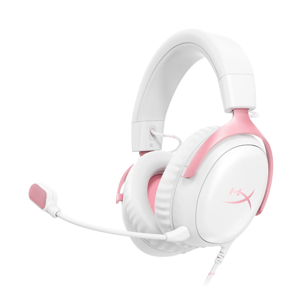 HyperX Cloud III White/Pink (9W1Q4AA) USB & 3.5mm Multiplatform Wired Gaming Headset
