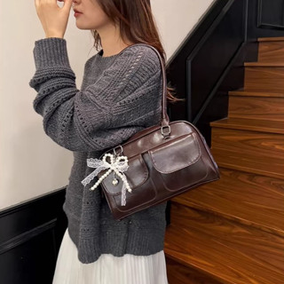 กระเป๋าสะพายข้างสไตล์ใหม่ วินเทจ สวมใส่ทุกวัน สีทึบ สไตล์วิท…