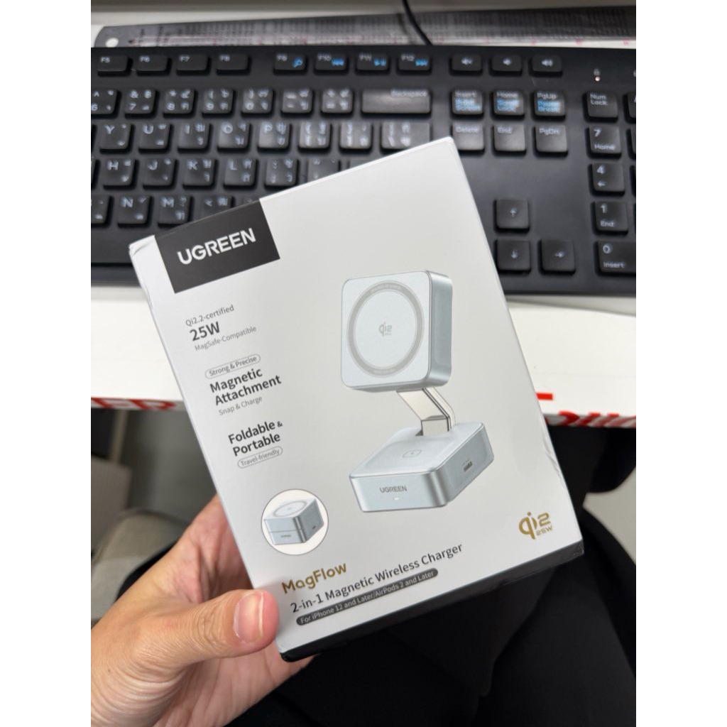 (ส่งต่อ) แท่นชาร์จไร้สาย UGREEN 2 in 1 Qi2.2 25W