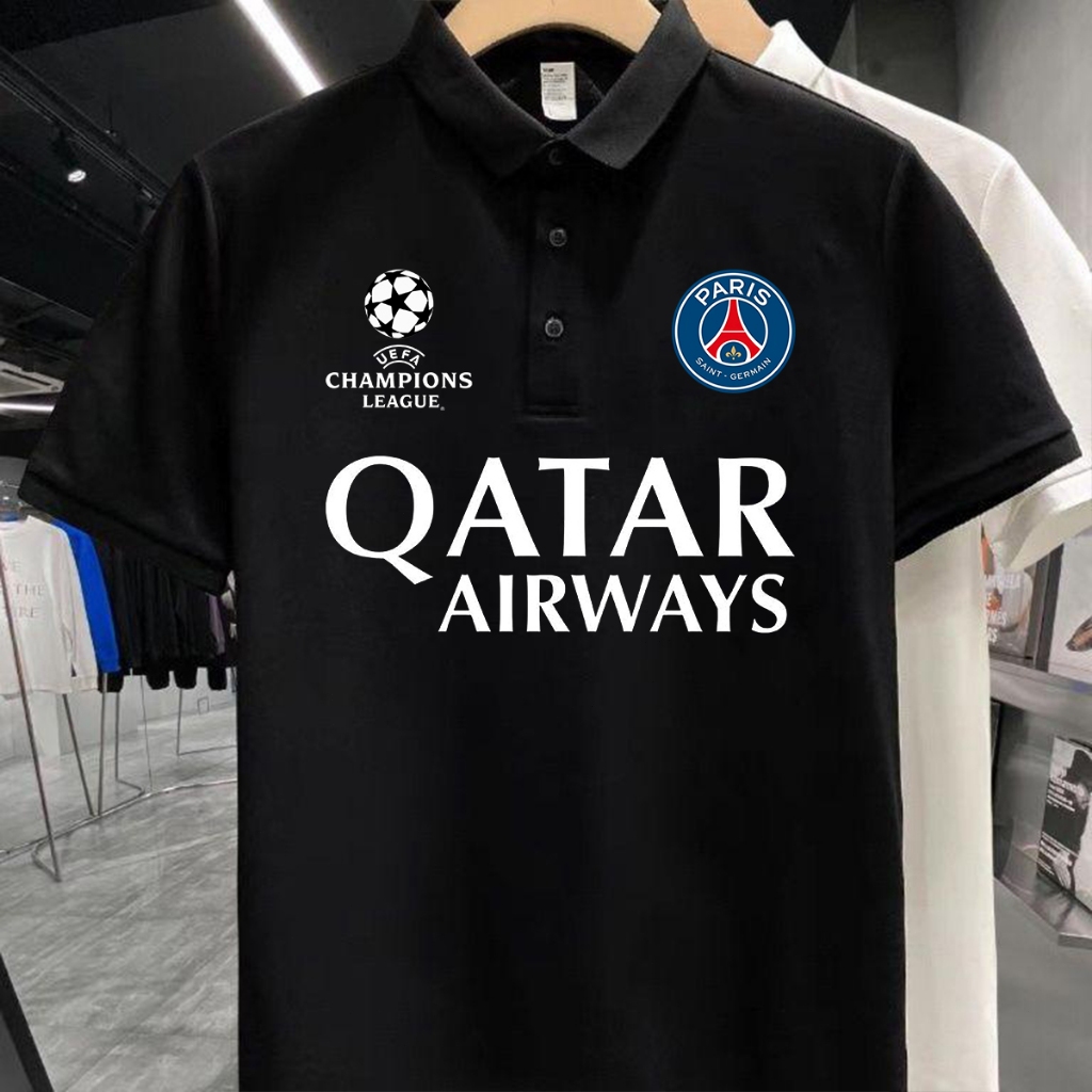 UEFA Champions League ทีมฟุตบอล Paris Saint Germain FC ลวดลาย Polo shirt S-3XL PSG เสื้อโปโล / เสื้อ