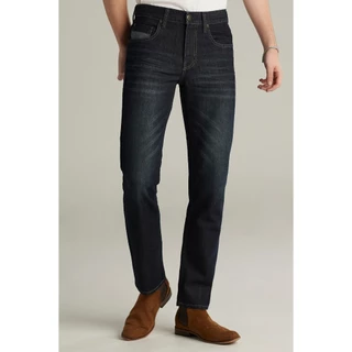 Mc JEANS (แม็คยีนส์) กางเกงยีนส์ผู้ชาย กางเกงยีนส์ทรงกระบอกเล็ก เอวกลาง Slim Jeans สียีนส์เข้ม MBIP188