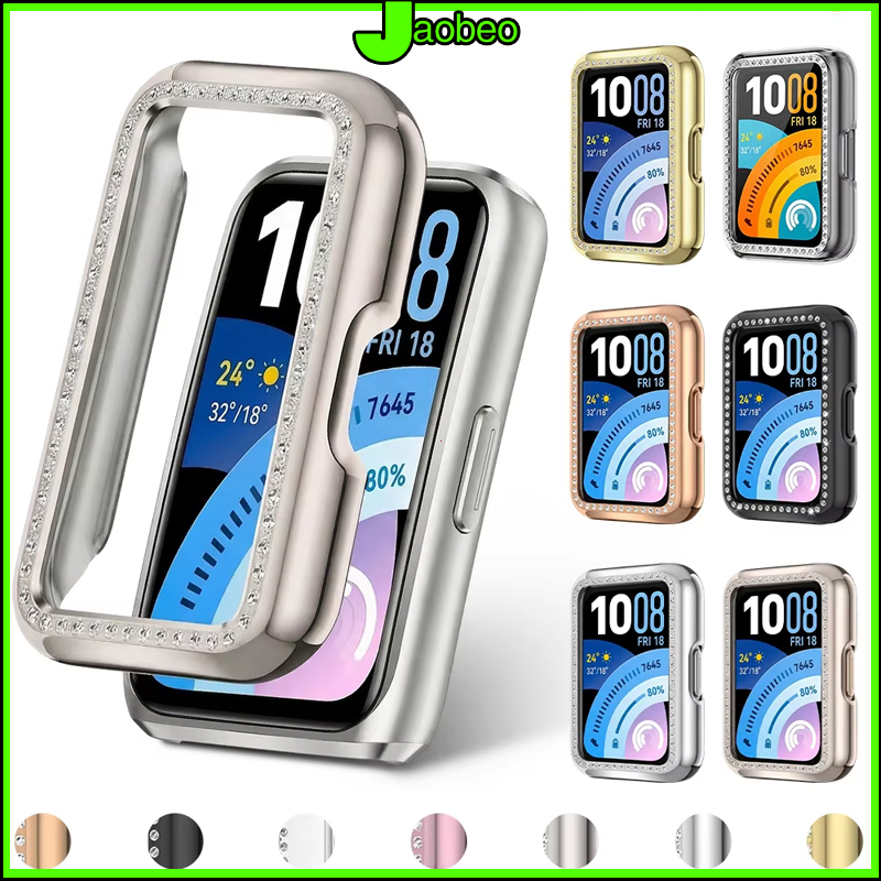 Biling เพชร PC กรณีครอบคลุมสำหรับ for Smartwatch Huawei Band 11 Pro /11 10 9 8 NFC ป้องกันหน้าจอร่องแข็งฝากกันชน