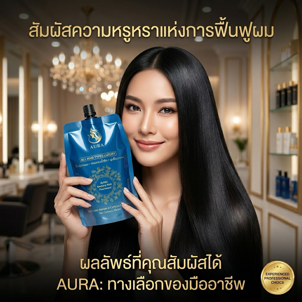 Aura ทรีทเม้นฟื้นฟูแกนผมบำรุงเส้นผมหลังสระ ราคา ถูกที่สุด ดีลบีเคเค แกลเลอรีภาพที่ 4