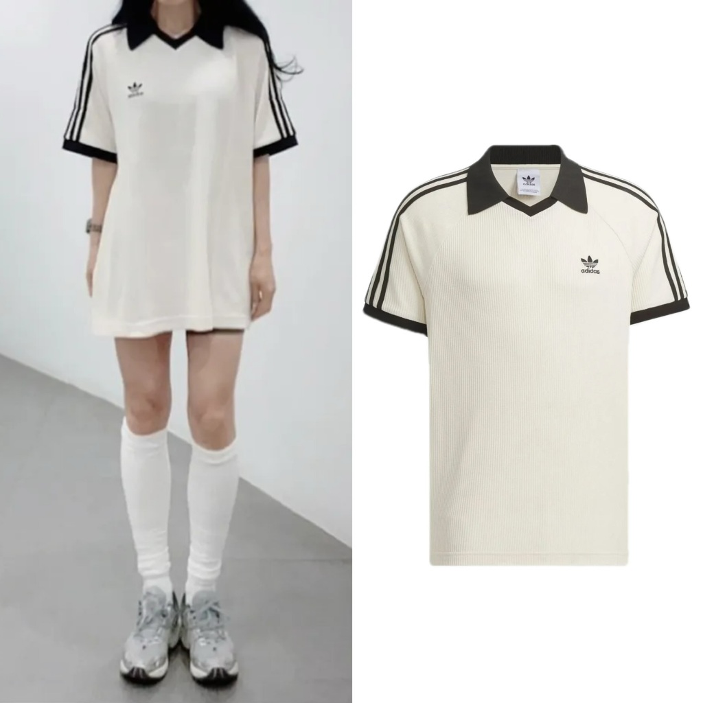 Adidas เสื้อโปโล Waffle Short-Sleeve Polo Shirt ของแท้จากช็อปเกาหลี✔️ Pre-Order