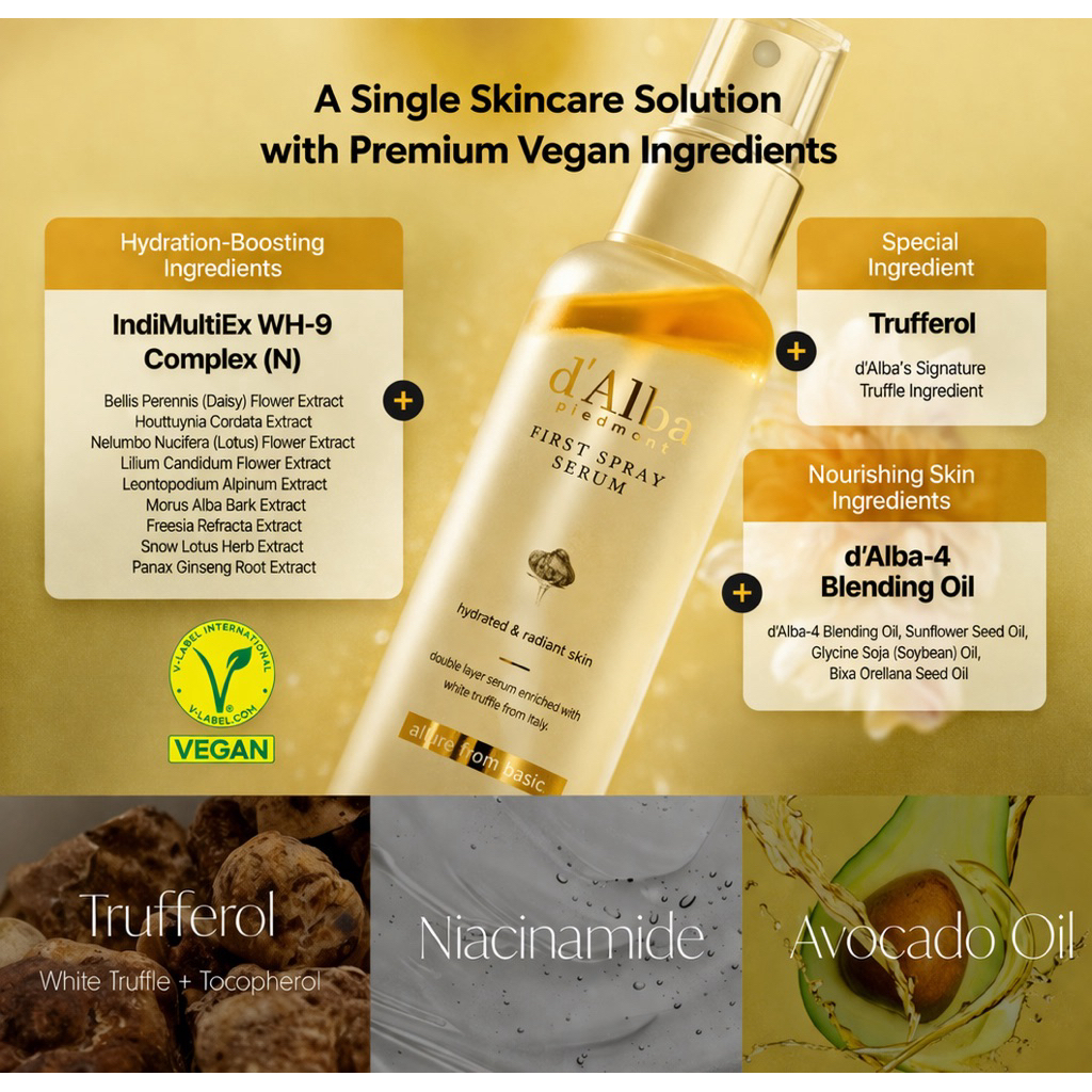🛒พร้อมส่ง ของแท้ d'Alba White Truffle First Spray Serum 100mld’alba ไวท์ ทรัฟเฟิล เฟิร์ส สเปรย์ เซรั