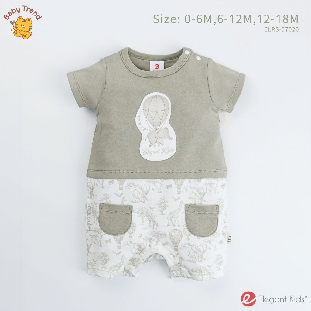 Elegant Kids ชุดเด็กผู้ชาย 0-18 เดือน ชุดรอมเปอร์สั้น คอกลม ลาย ElegantLand | Babytrend