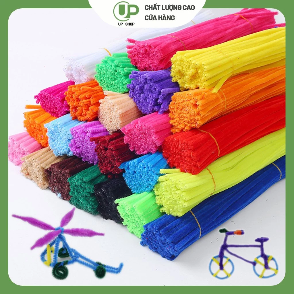 ลวดกำมะหยี่ DIY Chenille 100เส้น/หนา 6-7 มม มัด ขนาด30cm.