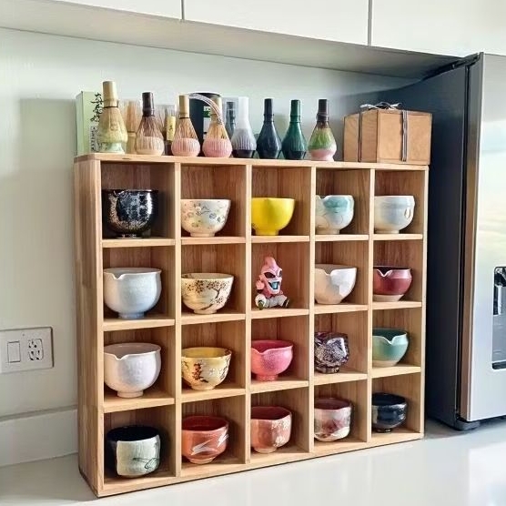 ForestFurชั้นวางถ้วยตีมัทฉะแบบกั้นเต็ม