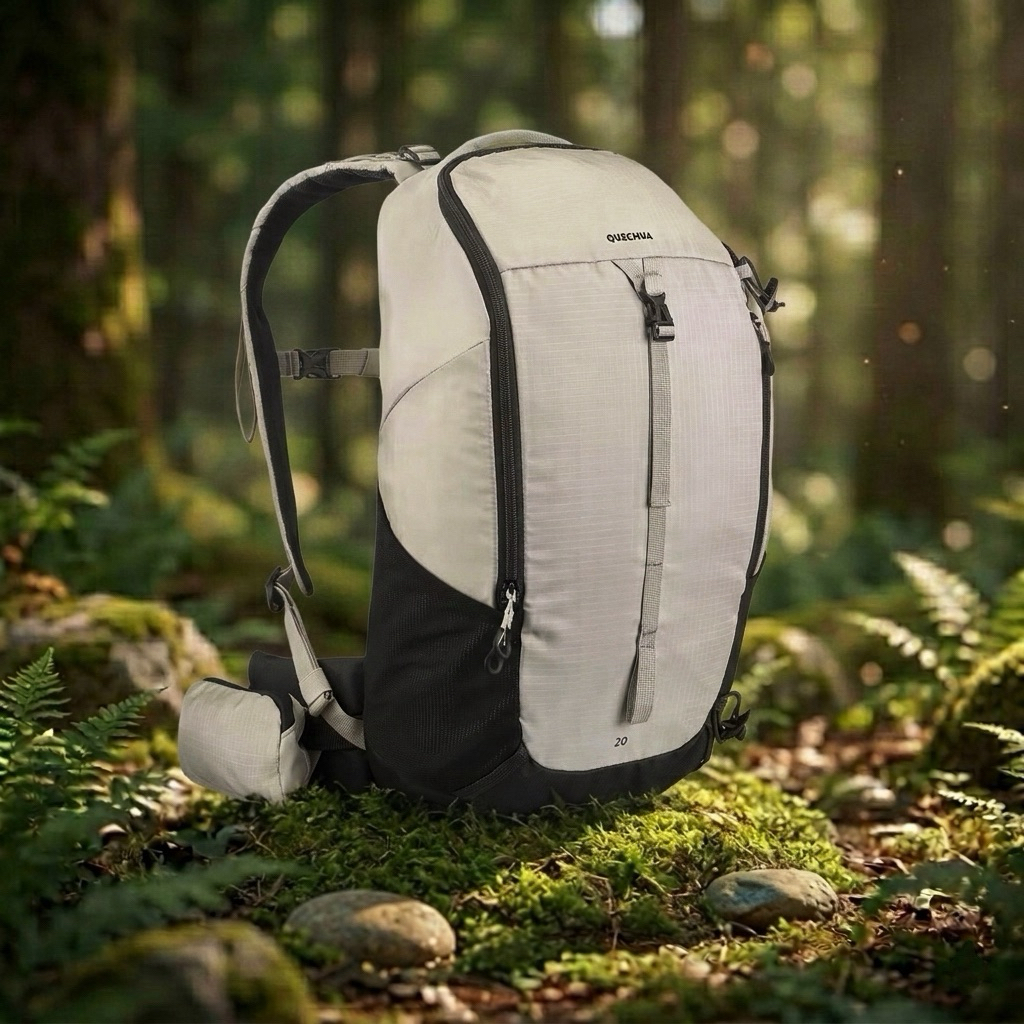 กระเป๋าเป้สะพายหลังขนาด 20 ลิตร รุ่น MH100 (สีเบจ) QUECHUA