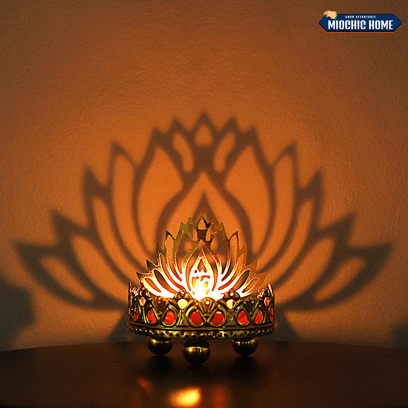 เชิงเทียน ชุดไหว้พระ ฐานวางเทียน ตะเกียงตกแต่งรูปบัว เวียนเทียน candle holder โคมไฟเงาเทียน เหมาะวัดบูชา
