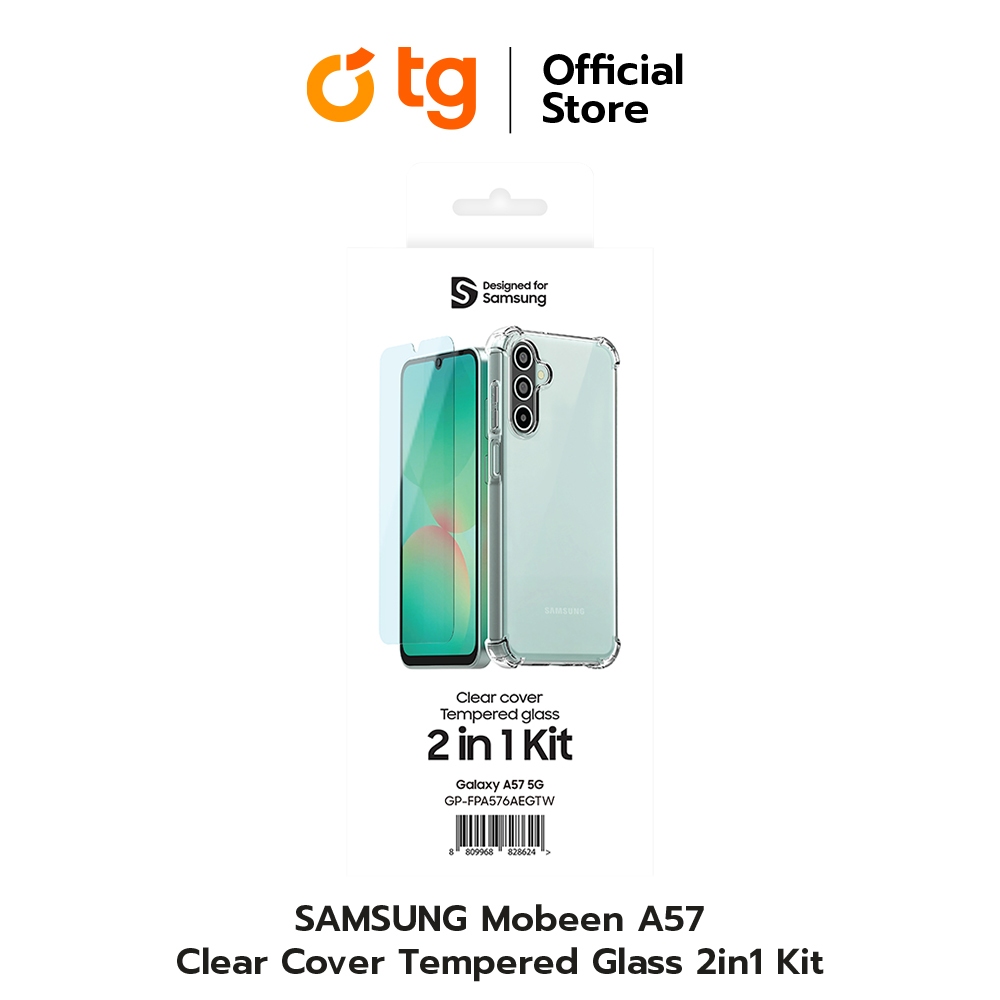 (เคสใส มาพร้อมฟิลม์ใสกันรอยในกล่อง) SAMSUNG CASE CLEAR COVER TEMPERED GLASS 2IN1 KIT GALAXY A57/A37 (TRANSPARENT)