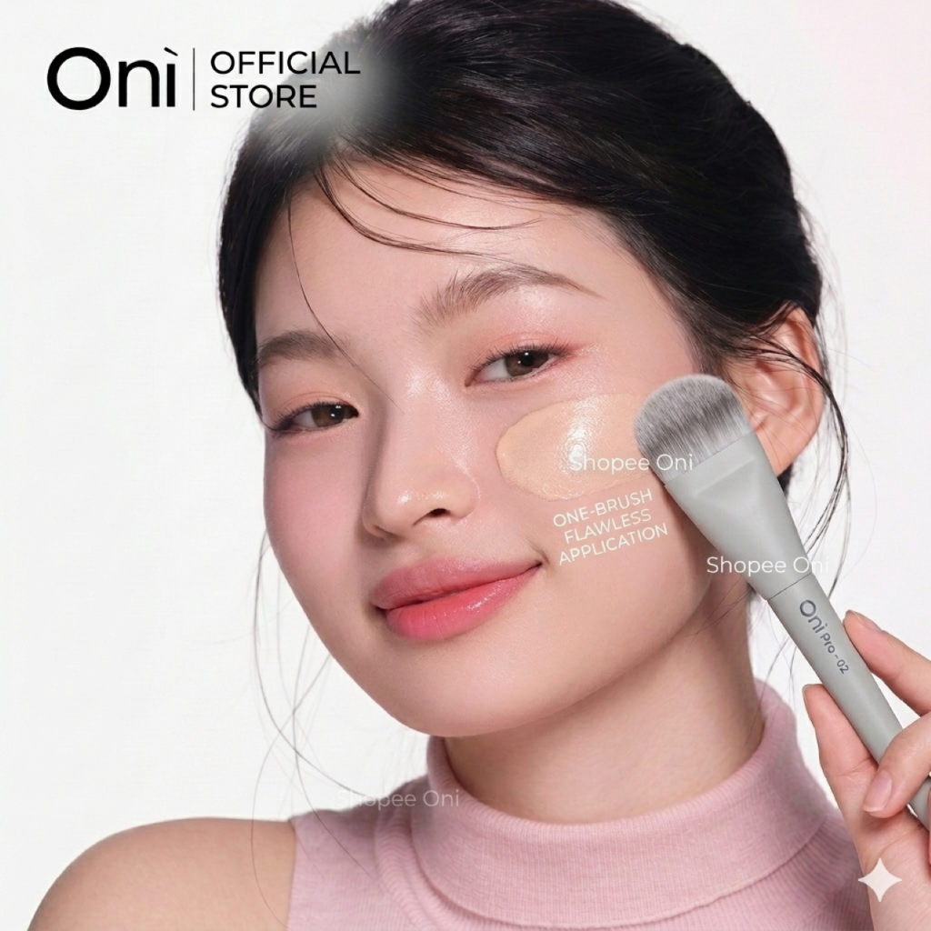 Oni Pro Foundation Brush, Professional Liquid Cream Makeup Brush แปรงรองพื้น แปรงรองพื้นเนื้อเหลว แปรงเกลี่ยรองพื้น