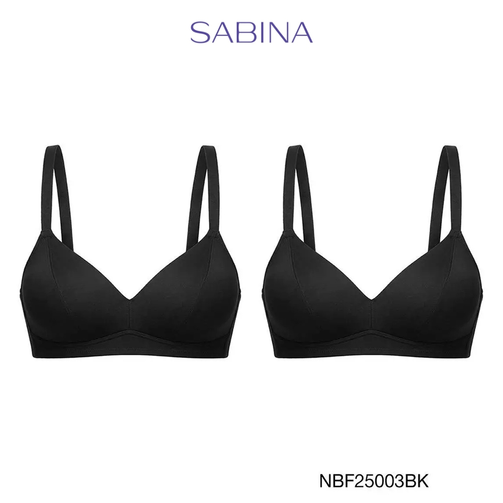 [Online Exclusive] (Set 2 ชิ้น) Sabina Forever Young Level 1 เสื้อชั้นใน ไร้โครง รหัส NBF25003BK สีดำ ราคา ถูกที่สุด ดีลบีเคเค