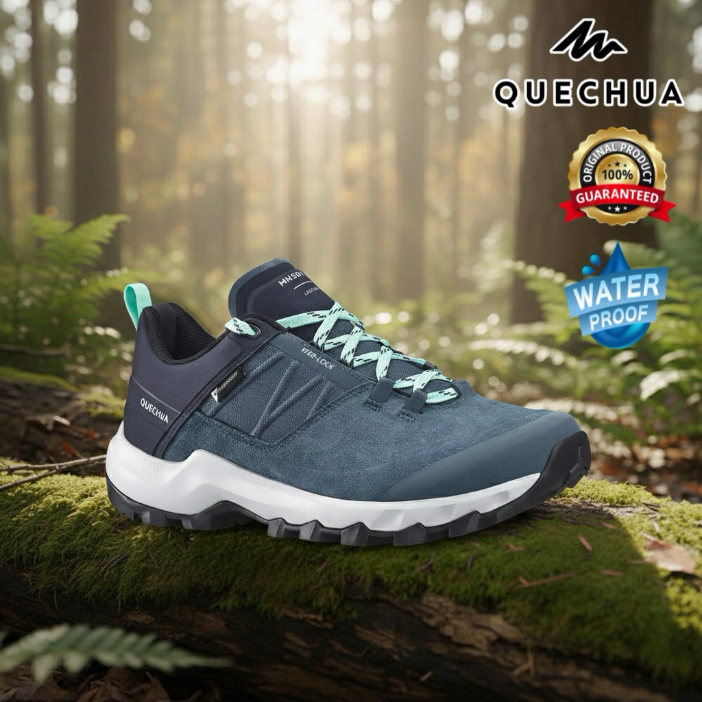 รองเท้าเดินป่าหุ้มข้อกันน้ำสำหรับผู้หญิง “มีไซส์ 36-41” รุ่น MH500 (สีน้ำเงิน) QUECHUA