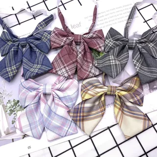 โบว์ หูกระต่าย ผู้หญิง Feminine Plaid Bowtie Casual Bow tie For Women Uniform Collar Butterf Bowknot Adult Check Bow Tie
