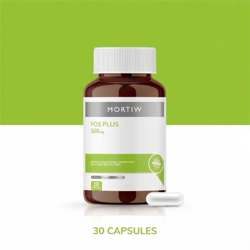 Mortiw FOS Plus ไฟเบอร์ 500mg พรีไบโอติก ช่วยดูแลลำไส้ ขับถ่ายดี ลำไส้สมดุล 30 แคปซูล
