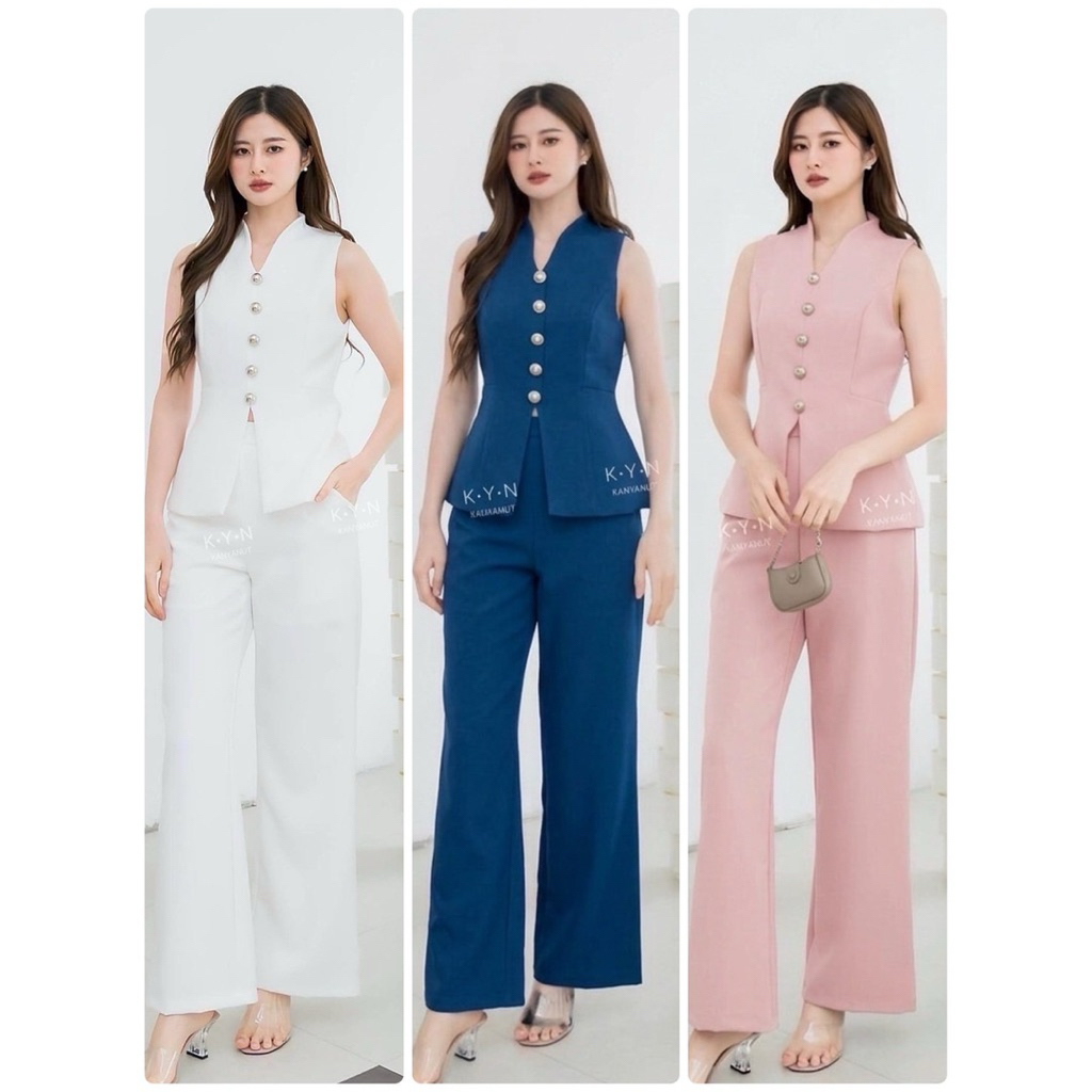 K•Y•N ชุดSet เสื้อ+กางเกง งานป้าย KYN2591