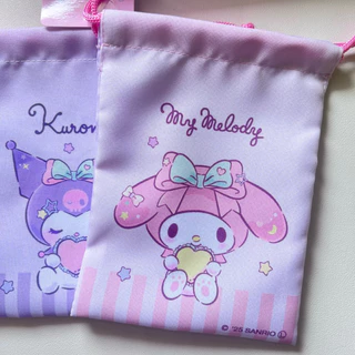 ของแท้🪴🇯🇵(1ใบ)ถุงผ้าหูรูด sanrio 14x18.5cm