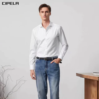 CIPELA เสื้อเชิ้ตแขนยาวชาย สีพื้น เสื้อเชิ้ตชาย เชิ้ตทำงาน เชิ้ตลำลองชาย ผ้านิ่ม ใส่สบาย ยับยาก ผ้าไม่ร้อน