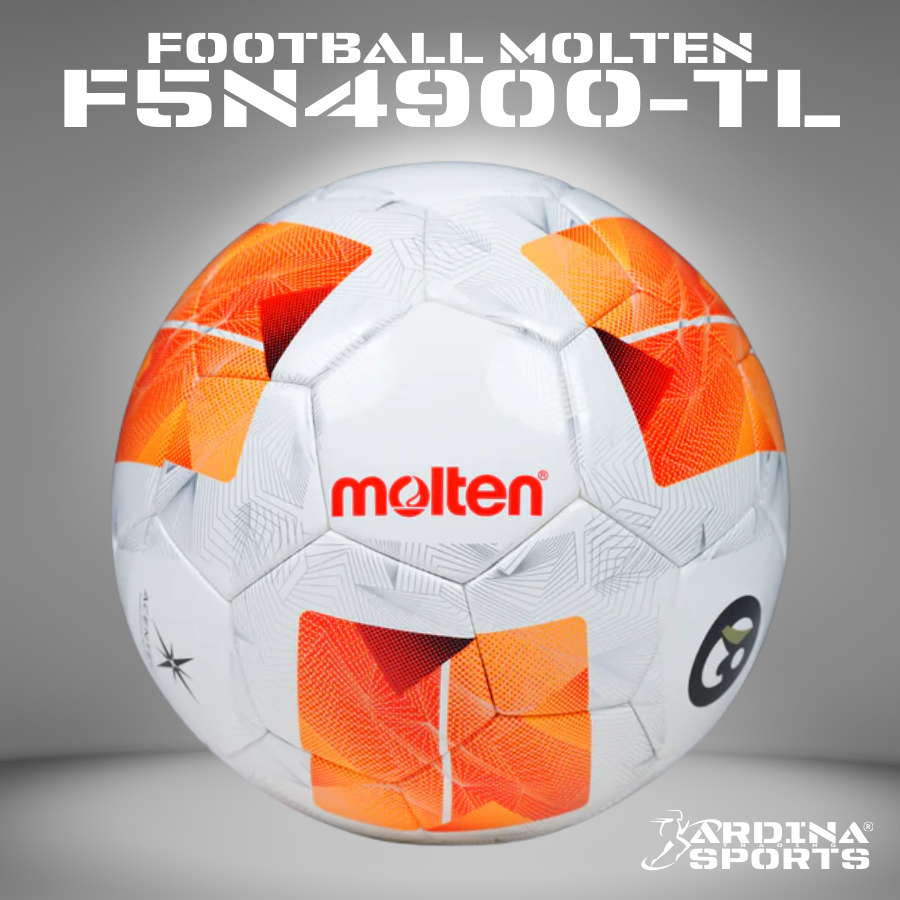 (ของแท้ 100%) MOLTEN ลูกฟุตบอล รุ่น F5N4900-TL (เบอร์ 5) แถมฟรีตาข่ายใส่ลูกบอล+เข็มสูบลม