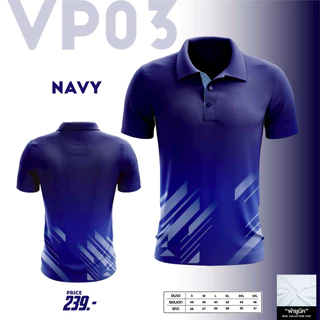 เสื้อโปโลคอปก ดีไซน์สปอร์ต รุ่น VP03 เนื้อผ้ายูนีค (UNIQ) แห้งไว ไม่อับชื้น พร้อมลุยทุกกิจกรรม
