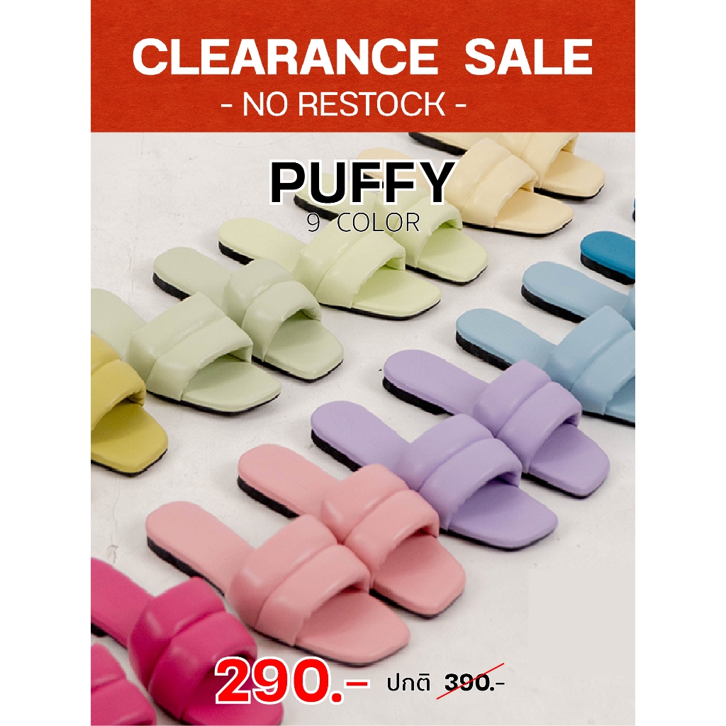 PUFFY - MARSHMELLOW ปรับคุณภาพใหม่ สี COLORFUL รองเท้าแตะผู้หญิง