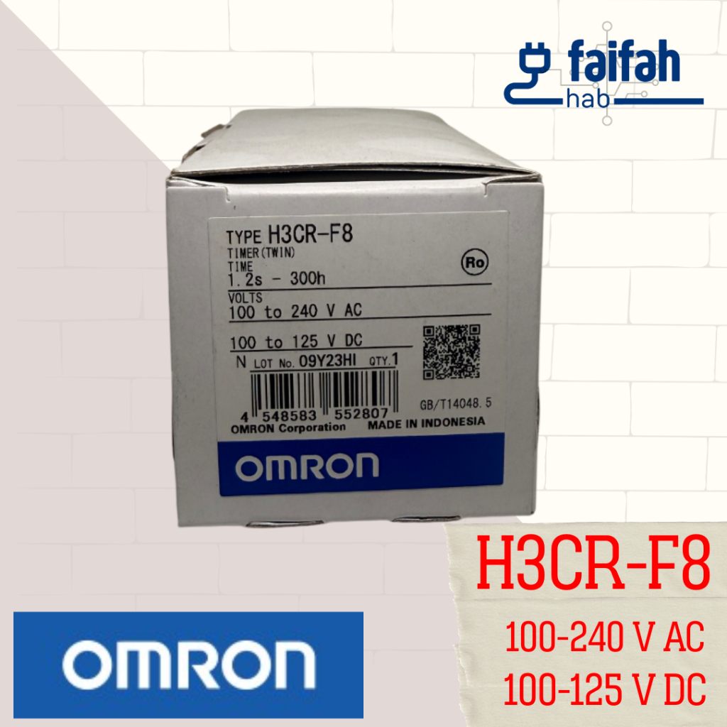 H3CR-F8 100-240vac/100-125vdc “ของแท้“ OMRON TIMER Solid State แบบ Twin Timer OMRON H3CR-F8 OMRON H3