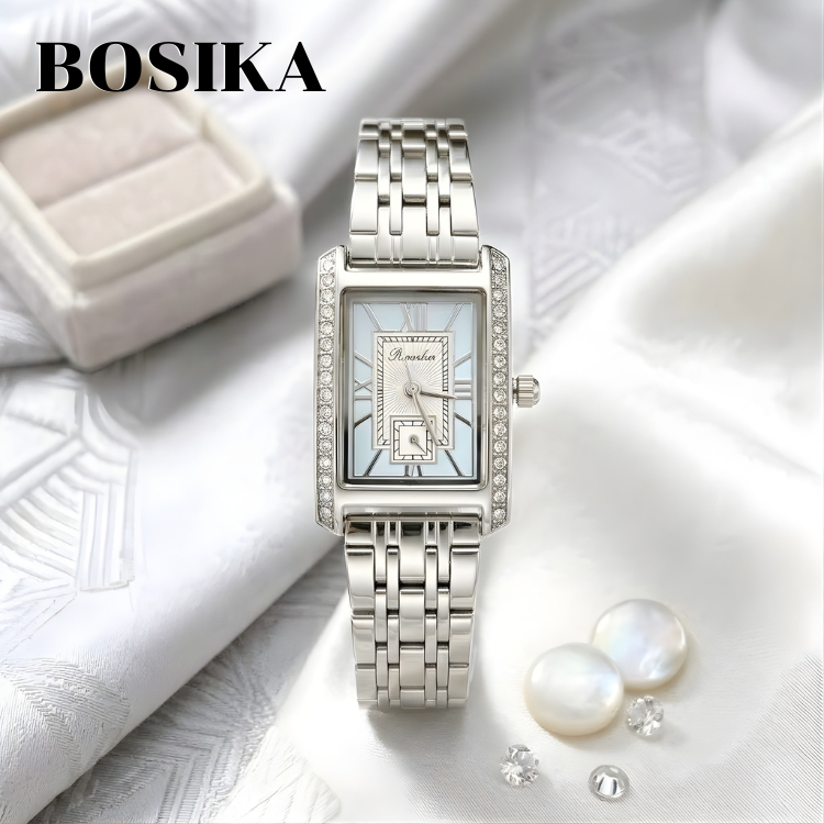 นาฬิกาข้อมือ BOSIKA สำหรับผู้หญิง สไตล์เรียบหรู รูปที่ 3