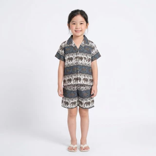 ชุดฮาวายเด็กลายช้าง ชุดสงกรานต์ เสื้อฮาวายพร้อมกางเกง มีไซส์ให้เลือก