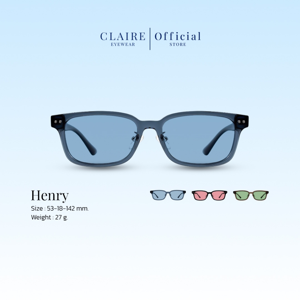 CLAIRE : Henry แว่นกันแดดเลนส์แท้ กันแดด UV400 | Sunglasses