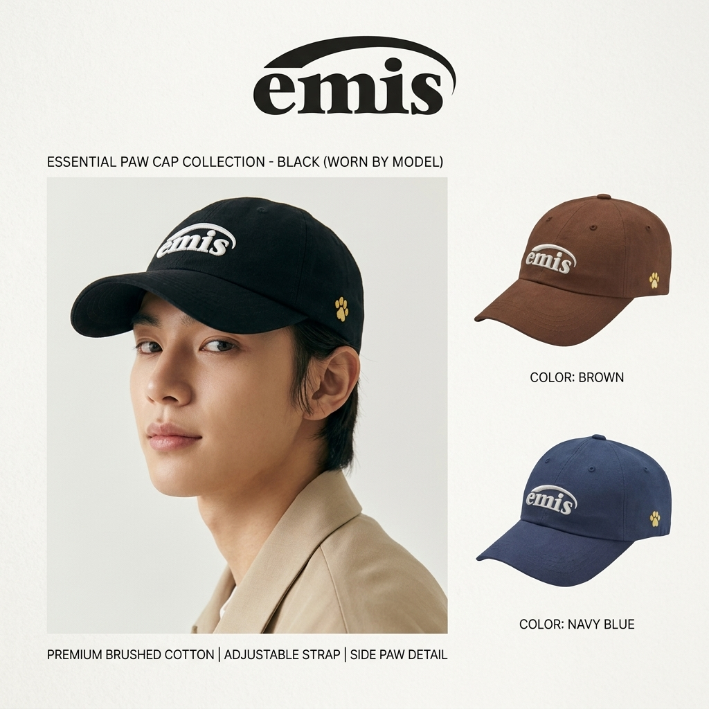 [พร้อมส่ง] หมวกแก๊ป EMIS WAPPEN BALL CAP ลายรอยเท้า+ปักตัวอักษร Unisex หายาก ส่งฟรีไวมาก ของแท้ 100% ยินดีคืนเงิน