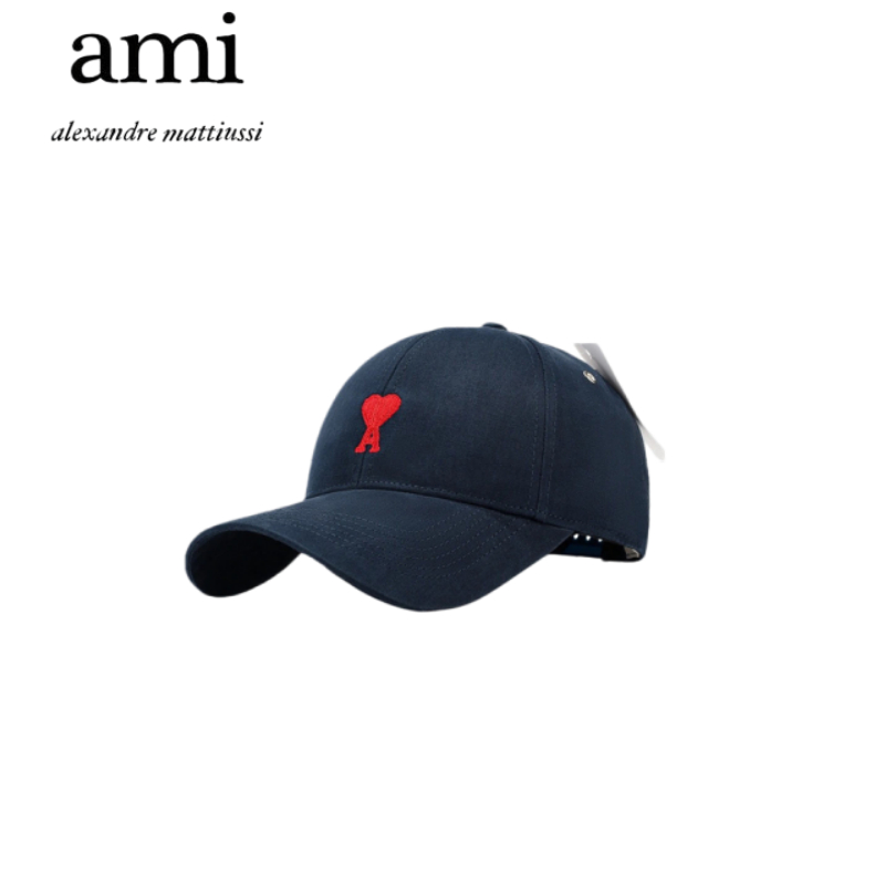 『 AMI Paris 』🇰🇷 หมวก Ami Paris หมวกเบสบอลปักลายหัวใจ สไตล์ยูนิเซ็กซ์ หมวกกันแดด