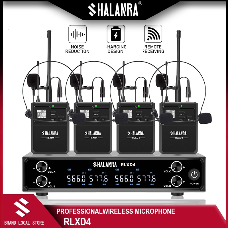 SHALANRA RLXD2/4 ไมค์ไร้สาย UHF แบบคอคล้อง/คาดศีรษะ สำหรับงานสอนและการพูดในที่ประชุม