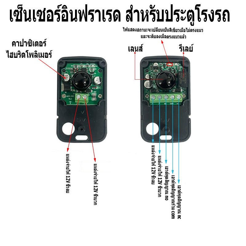 เซ็นเซอร์สำหรับโรงรถแบบอินฟราเรดกันน้ำ ตรวจจับประตูอัตโนมัติ abo-30b